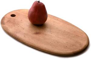 lot 54587 image: J.K. Adams 14.5�� x 8.5�� Maple Wood Artisan Cutting Board with Distressed Finish, Oval-Shaped