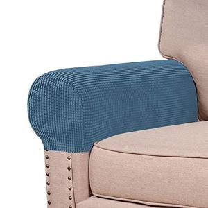 lot 54590 image: Turquoize Stretch Armrest Covers for Chairs and Sofas Couch Arm Covers for Sofa Spandex Jacquard Armrest Covers Anti-Slip Furniture Protector Armchair Slipcovers for Recliner Set of 2,Dusty Blue