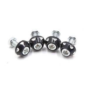 lot 54595 image: uxcell 4Pcs Black Aluminum Alloy Decorative License Plate Bolt Screw for Car Motorcycle