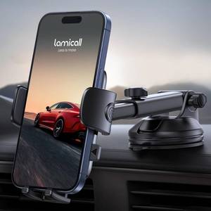 lot 54600 image: Lamicall Car Phone Holder - Strongest Military-Grade Suction Cup Phone Holders for Your Car Quick Release Adjustable Car Phone Mount Holder Dashboard for iPhone Samsung Smartphone Truck