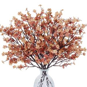lot 54602 image: AILANDA Babys Breath Artificial Flowers Faux Gypsophila Bouquet Real Touch European Fake Fall Silk Flowers for Home Decor Indoor Wedding Floral Arrangement Party Autumn Table (6PCS, Dusty PinkKhaki)