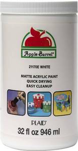 lot 54607 image: Apple Barrel White Acrylic Paint 32 Fl Oz (Pack of 1)