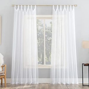 lot 54617 image: No. 918 Emily Sheer Voile Tab Top Curtain Panel, 59 x 84, White