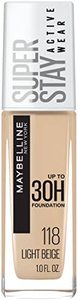 lot 54627 image: Maybelline Super Stay Full Coverage Liquid Foundation Active Wear Makeup, Up to 30Hr Wear, Transfer, Sweat & Water Resistant, Matte Finish, Light Beige, 1 Count