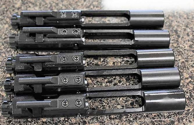 lot 4036 image: 5 Complete 5.56223 Full Auto Bolt Carrier Groups