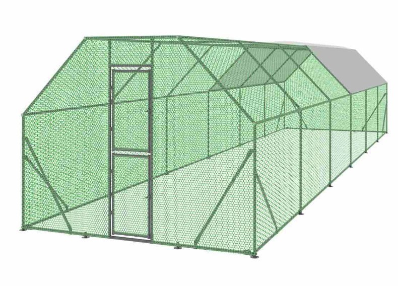 lot 885 image: Unused TMG - CRS1040 10 x 40 Wire Mesh Chicken Run Shelter Coop