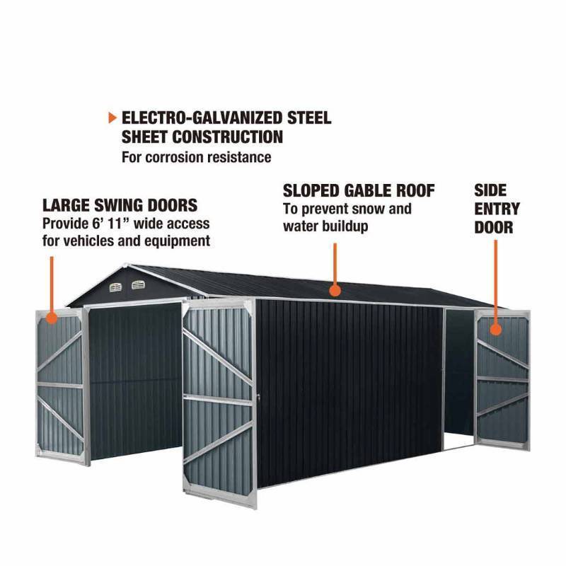 lot 714 image: Unused TMG-MS1020A Metal Shed Garage 10 X 20