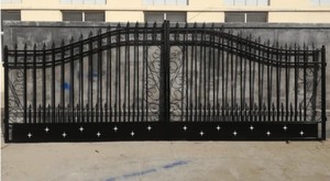 lot 1421A image: Unused 2024 Greatbear Dual Swing Wrought Iron Gate for Driveway (Star)