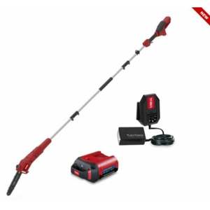 lot 10004 image: Toro 114669 10 in. 60V Cordless Pole Saw Battery & Charger - Retail $352
