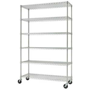 lot 10027 image: TRINITY 6-Tier Wire Shelving Rack 48 x18 x72 - Retail $244