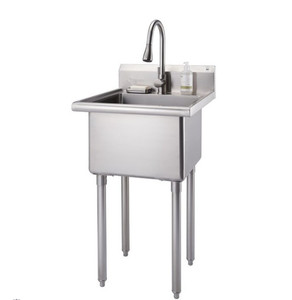 lot 10032 image: TRINITY EcoStorage  Stainless Steel Utility Sink  NSF  w Pull-Out Faucet