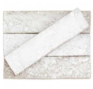 lot 10046 image: 44 Boxes Kayoki Knoll Matte White 2x8 Clay Subway Tile, 4.30 Sq Ft Per Box