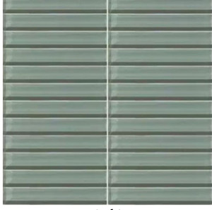 lot 10051 image: 6 Boxes Daltile Color Wave Green Parade 1 X 6 Mosaic Glass Tile