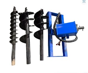 lot 3061 image: Unused 2024 Heavy Duty Skid Steer Auger Model SSECAG-Y (Blue)