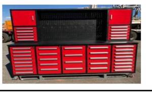 lot 1942 image: Unused Suihe 2024 10 Storage Cabinet with Workbench (40 Drawers &amp 2 Cabinets)&nbsp