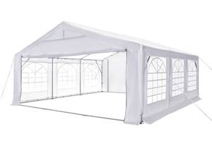 lot 785 image: Unused TMG Industrial 20 x 20 Heavy Duty Outdoor Party Tent with Removable Sidewalls and Roll-Up Doors, PE tarpaulin fabric, 66 Overhead, 10 Peak Ceiling, TMG-PT2020F