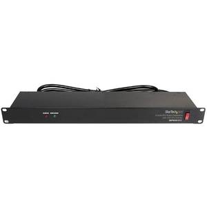 lot 18525 image: StarTech.com 8 Outlet Horizontal 1U Rack Mount PDU Power Strip for Network Server Racks - Surge Protection - 120V15A - w 6ft Power Cord (RKPW081915) powers on, all outlets work retails $60.30