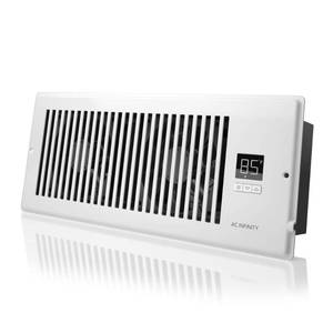 lot 18527 image: AC Infinity AIRTAP T4, Quiet Register Booster Fan with Thermostat 10-Speed Control, Heating Cooling AC Vent, Fits 4� x 10� Register Holes, White Retails $115.61