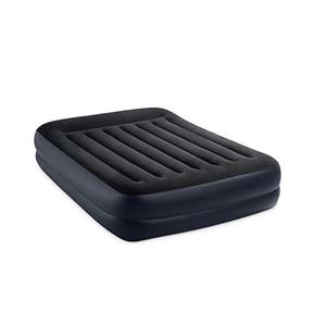 lot 18550 image: Intex 64123ED Dura-Beam Plus Pillow Rest Air Mattress Fiber-Tech � Queen Size � Built-in Electric Pump � 16.5in Bed Height � 600lb Weight Capacity