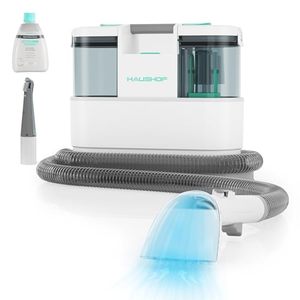 lot 18551 image: HAUSHOF Portable Carpet Spot and Upholstery Cleaner, Lightweight Deep Couch Cleaner Machine with Powerful Suction for Pet Stains, Couch, Rug, Car Seats and Narrow Spaces, Spot & Stain Cleaner Included - Retail $117.86