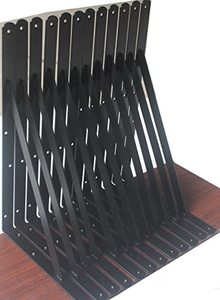 lot 18555 image: 12 Pack L18 x H 12 Black Heavy Duty Shelf Brackets with Screws Metal Shelf Brackets Shelf Support Angle Brackets for Shelves L Brackets Heavy Duty Floating Shelf Brackets