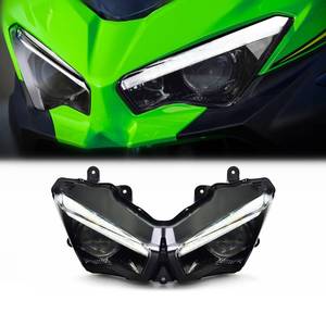 lot 18558 image: KT LED Headlight Assembly for Kawasaki Ninja 400 2018  ZX-4R ZX-4RR 2023, Modified Motorcycle Front Head Lamp, with HighLow Beam, Turn Signal, E-MARK (Without Demon Eyes) - Retail $397.2