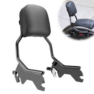 lot 18572 image: Wsays Standard Height Sissy Bar Detachable Upright Passenger Backrest Compatible with 2018-2024 Harley Softail FLDE FLHC FLHCS FLSL FXBB FXBBS and FXST Models, Gloss Black - Retail $107.86