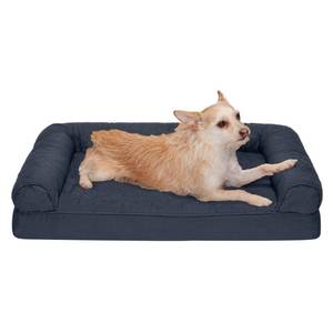 lot 18574 image: Furhaven Orthopedic Dog Bed for MediumSmall Dogs w Removable Bolsters & Washable Cover, For Dogs Up to 35 lbs - Quilted Sofa - Iron Gray, Medium