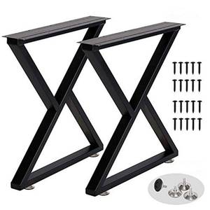 lot 18578 image: Metal Table Legs 28 Inch Desk Legs Heavy Duty Industrial Black Table Legs Z Shape Table Legs DIY Table Legs,Furniture Legs(H28�xW24�,Set of 2) - Retail $139.19