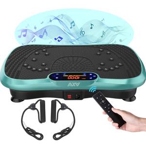 lot 18582 image: AXV Vibration Plate Fitness Platform Exercise Machine Vibrating Lymphatic Drainage Shaking Full Body Shaker Workout Vibrate Stand Shake Board Sport Gym for Weight Loss Fat Burner for Women Men - Retail $120.99