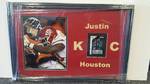 Justin Houston Autographed Football Card & NFL 8x10 Glossy Photo Kansas City Chiefs Framed Display w/ COA