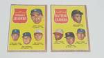 1962 Topps Hitting & Strikeout Leaders Baseball Cards w/ Sandy Koufax & Roberto Clemente