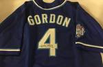 Signed Alex Gordon #4 Kansas City Royals Custom Jersey with James Spence Authentication and 2015 World Series Patch