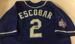 Signed Alcides Escobar #2 Kansas City Royals Custom Jersey with James Spence Authentication and 2015 World Series Patch