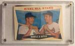 Original 1960 Topps Mickey Mantle and Ken Boyer New York Yankees Rival All-Stars