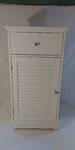 White Storage Cabinet with Louvered Door