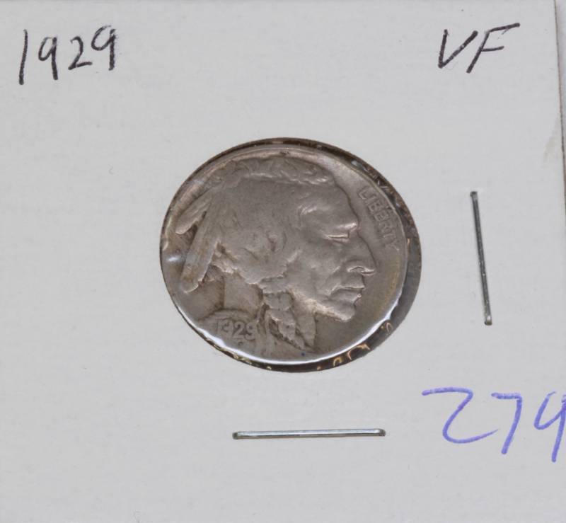 lot 4025 image: 1929 VERY FINE buffalo nickel