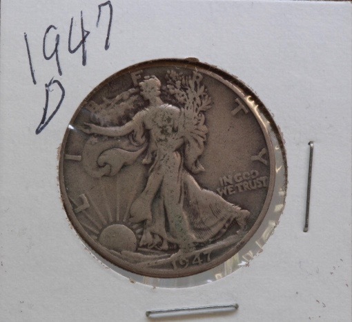 lot 4052 image: 1947 D Walking Liberty Half Dollar