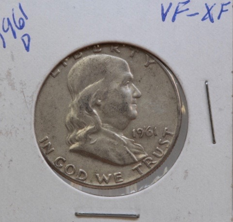 lot 4057 image: 1961 D Franklin half Dollar