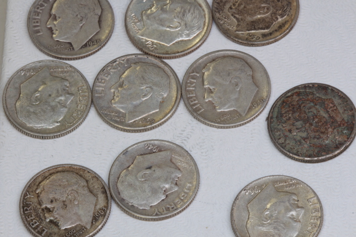 lot 4090 image: 10- ROOSEVELT dimes 1946-1964