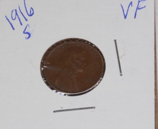 lot 4111 image: 1916 S Wheat penny