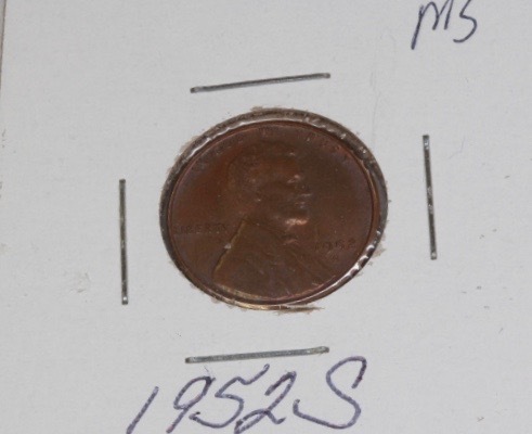 lot 4117 image: 1952S Wheat Penny, BU