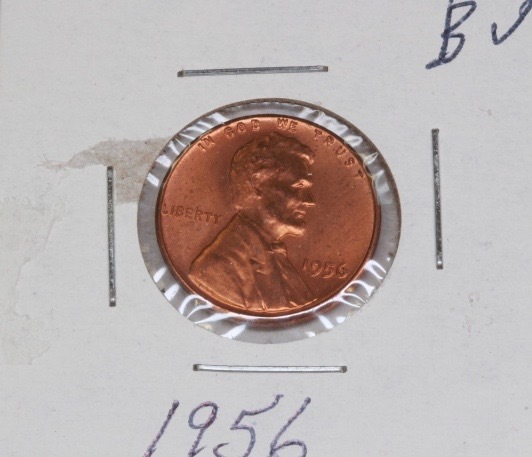 lot 4123 image: 1956 Wheat penny, BU