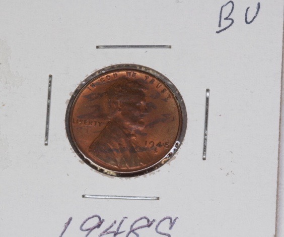 lot 4125 image: 1948 S Wheat Penny, BU