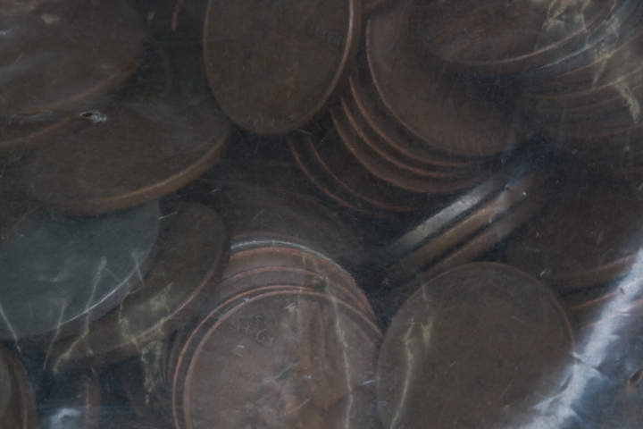 lot 4136 image: 1000 Wheat pennies, some steel