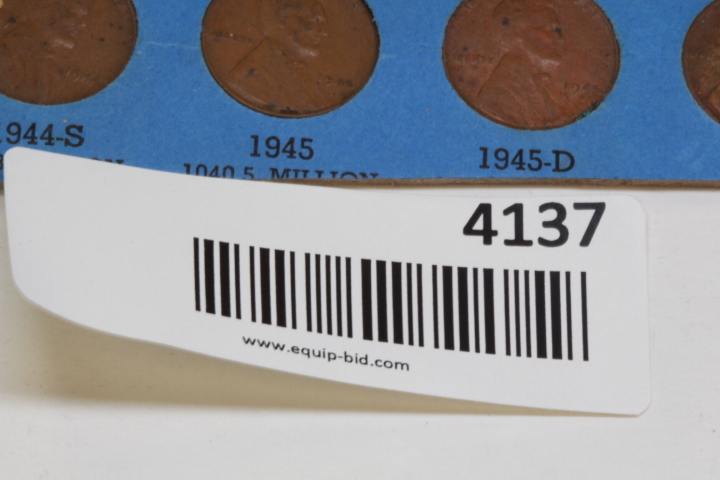 lot 4137 image: 1941-1945 partial Penny Set, 13 total