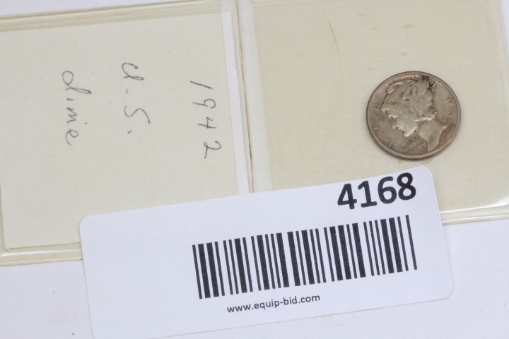 lot 4168 image: 1942 Silver Mercury US Dime