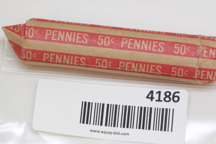 lot 4186 image: 50 pennies mixed