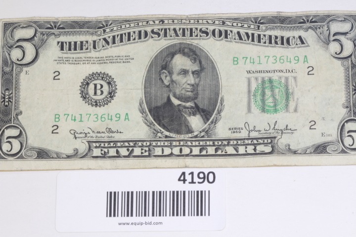 lot 4190 image: 1950 $5.00