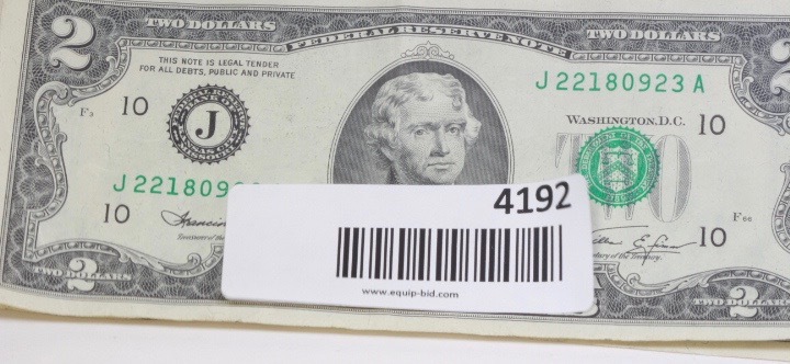 lot 4192 image: 3-1976 $2.00 bills